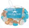 Flat Marbles Vase Filler - 0.68 Lb (70 pcs) Aqua White & Orange Glass Pebbles Vases - Clear Glass Stones for Vases - Flat Glass Marble for craft and Home décor - Aquarium Glass Marble filler